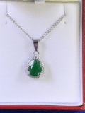 Pear Cut  Emerald Estate Necklace