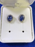 Oval Cut Sapphire Dinner Earrings