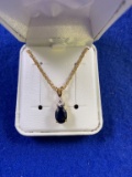 Onyx and White Sapphire Necklace