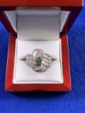 Genuine 4.50ct Emerald Diamond Ring 14kt
