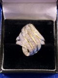 Large Diamond Cluster Ring