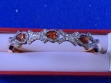 Garnet Bangle Bracelet