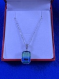4ct Green/Blue Sapphire Necklace