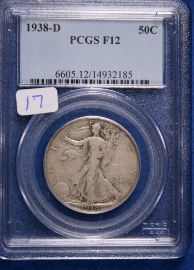 1938-D F12 PCGS Walking Liberty Half Dollar