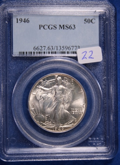 1946 MS63, PCGS, Walking Liberty Half Dollar