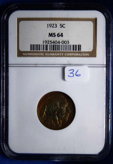 1923 MS64, NGC Buffalo Indian Head Nickel 5C