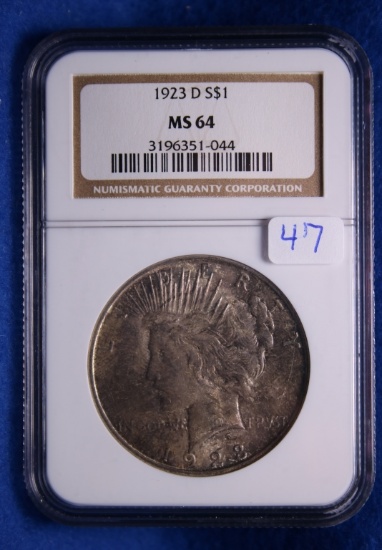 1923 MS64, NGC Silver Peace Dollar
