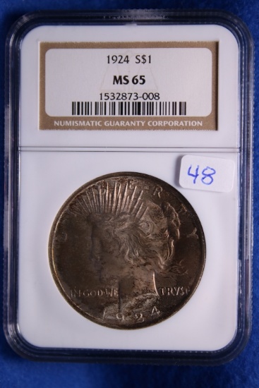 1924 MS65, NGC Silver Peace Dollar