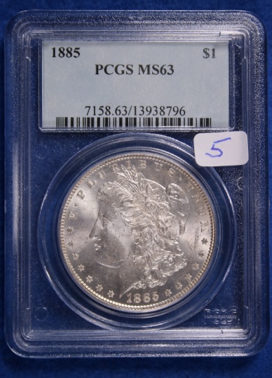 1885 MS63, PCGS Morgan Silver Dollar