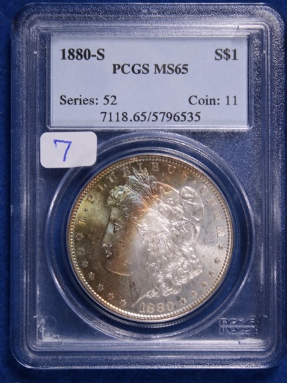 1880-S MS65, PCGS Morgan Silver Dollar