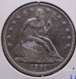 1861 Silver Seated Half Dollar Coin