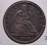 1869 Silver Seated Half Dollar Coin