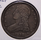 1839 Silver Bust Half Dollar Coin