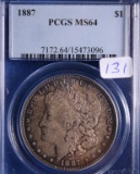1887 MS64 PCGS Silver Morgan Dollar Coin