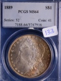 1889 MS64 PCGS Silver Morgan Dollar Coin