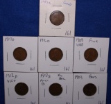 7- Lincoln Cents, Older Dates
