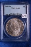 1883-CC MS64 PCGS Silver Carson City Morgan Dollar