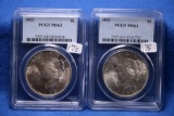 2- 1992 MS63 PCGS Silver Morgan Dollar Coins