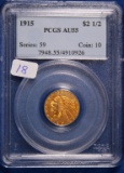 1915 AU55, PCGS $2.50 Gold Indian Head Coin