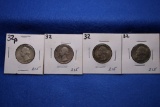 4- 1932 Silver Washington Quarters