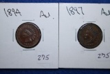 1894 & 1897 Indian Head Cents