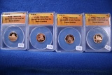 4- 2009 ANACS PR69 DCAM Lincoln Head Cent Proofs