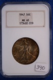 1947 MS65, NGC Walking Liberty Silver Half Dollar