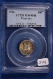 1916 MS65-FB, PCGS Silver Mercury Dime
