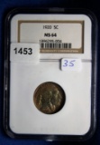1920 MS64, NGC Buffalo Indian Head Nickel 5C