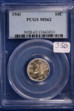 1941 MS62, PCGS Silver Mercury Dime