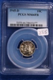 1945-D MS66-FB, PCGS Silver Mercury Dime