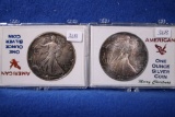 2- American Eagle Silver Dollar Coins