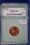 1948-S Slabbed Lincoln Head Cent Pennie