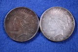 2- Silver Peace Dollar Coins