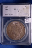 1927 Silver Peace Dollar, Toned