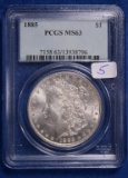 1885 MS63, PCGS Morgan Silver Dollar