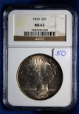 1924 MS63, NGC Silver Peace Dollar