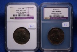 2- Franklin Silver Half Dollars, UNC Details