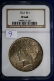 1925 MS64, NGC Silver Peace Dollar