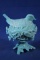 Blue Milk Glass Bird on Nest Covered Dish