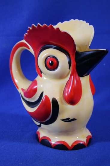Large Czech Ceramic Rooster Pitcher
