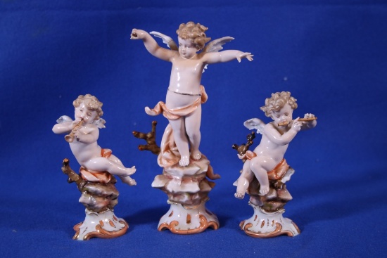 Three Meissen Porcelain Figurines