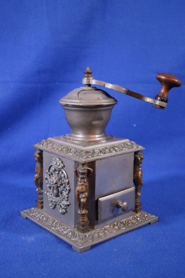 Ornate Coffee Mill w/Figures