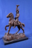 Bronze Indian Warrier on Horseback