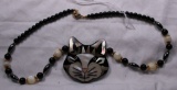 Necklace w/MO Pinlaid Cat Pendant