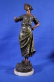 Bronze Figure of a Lady on a Onyx Base