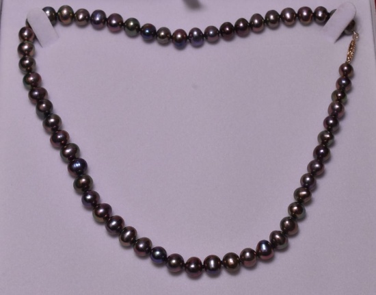 Single Strand Rainbow Tahitian Pearl Necklace