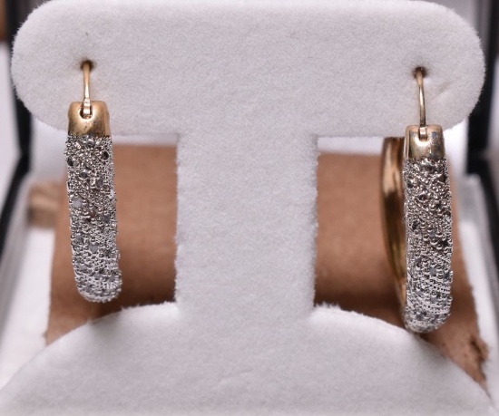 Large Diamond Hoop Earrings