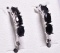 3 Stone Sapphire Dinner Earrings