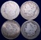 4 U.S. Morgan Silver Dollars